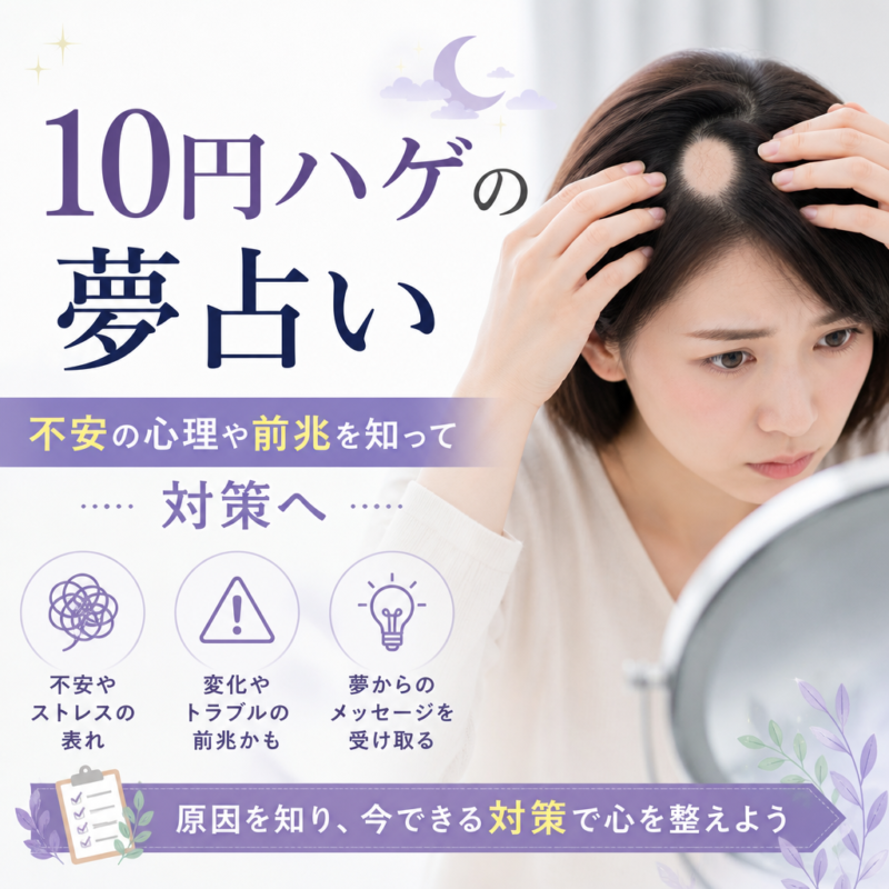 Illustration of 10円ハゲの夢占い 不安の心理や前兆を知って対策へ