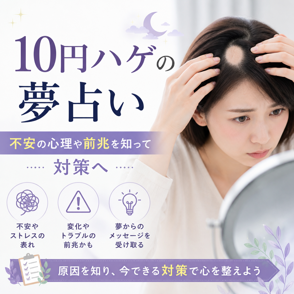 Illustration of 10円ハゲの夢占い 不安の心理や前兆を知って対策へ