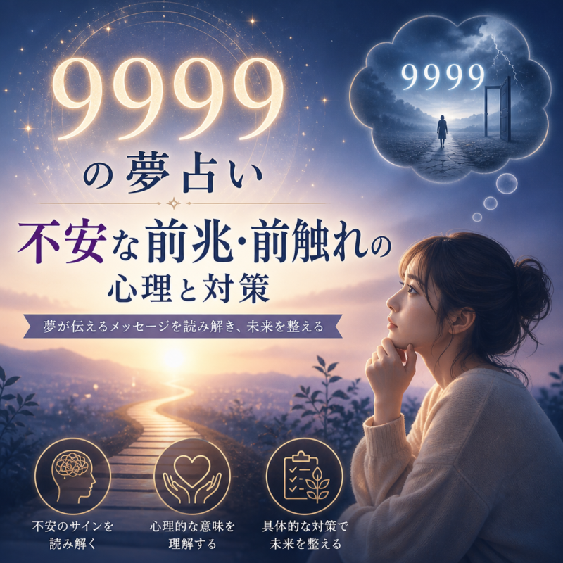 Illustration of 9999の夢占い 不安な前兆・前触れの心理と対策