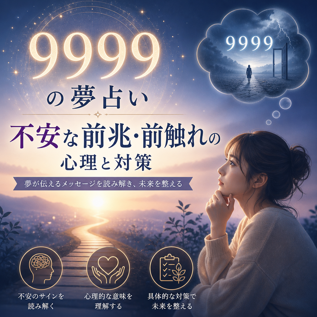 Illustration of 9999の夢占い 不安な前兆・前触れの心理と対策
