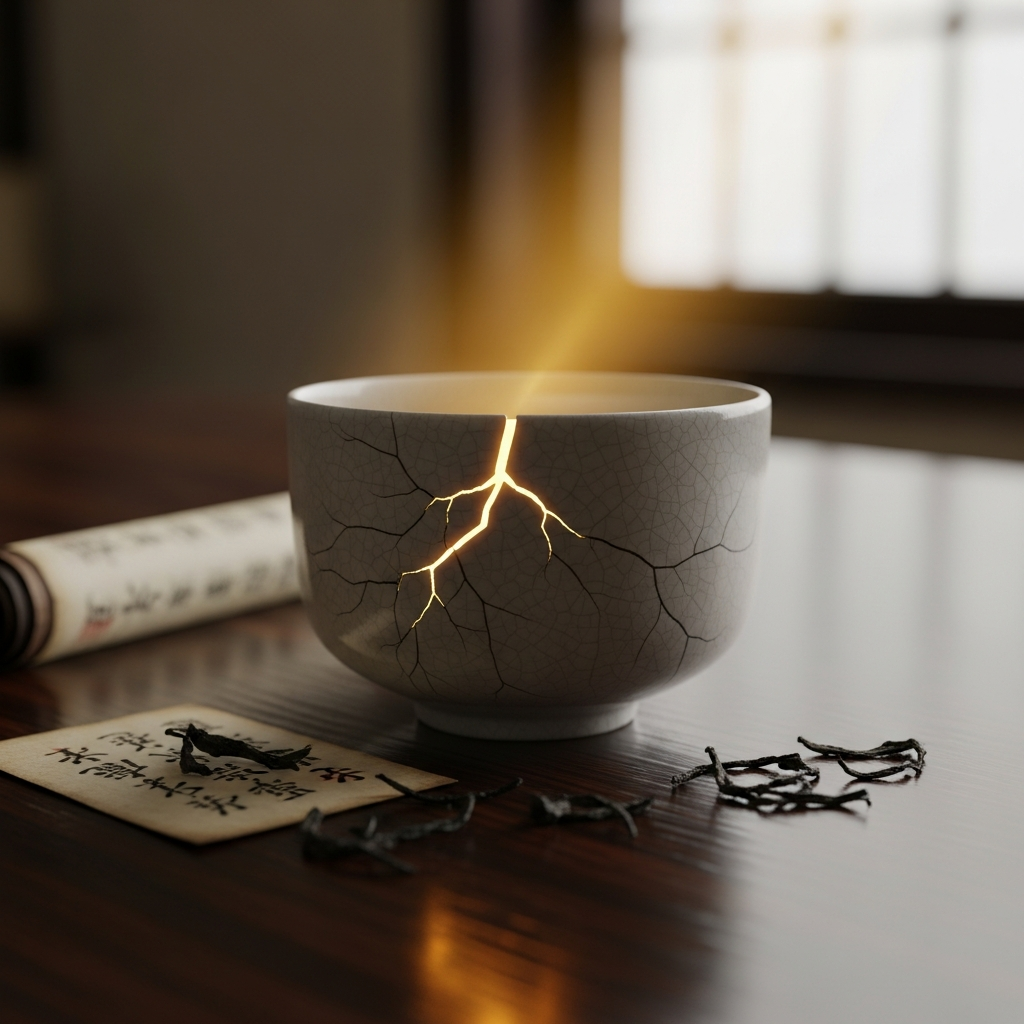 夢占い.茶碗 illustration for お茶碗が欠ける夢は予知夢？夢占いが教える幸運と警告の前兆