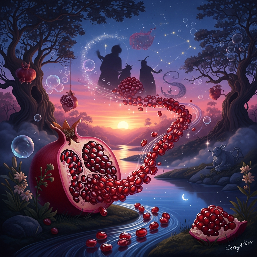 Illustration of ザクロの夢の夢占い。意味や前兆を解説