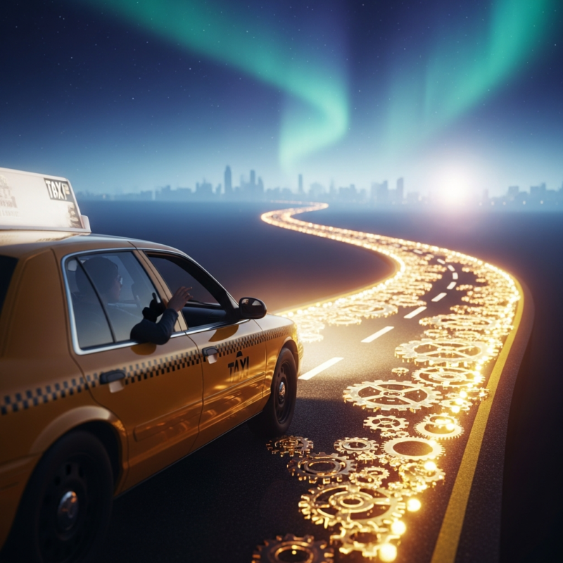Illustration of タクシーの夢は転機の前兆？夢占いが示すあなたの心理