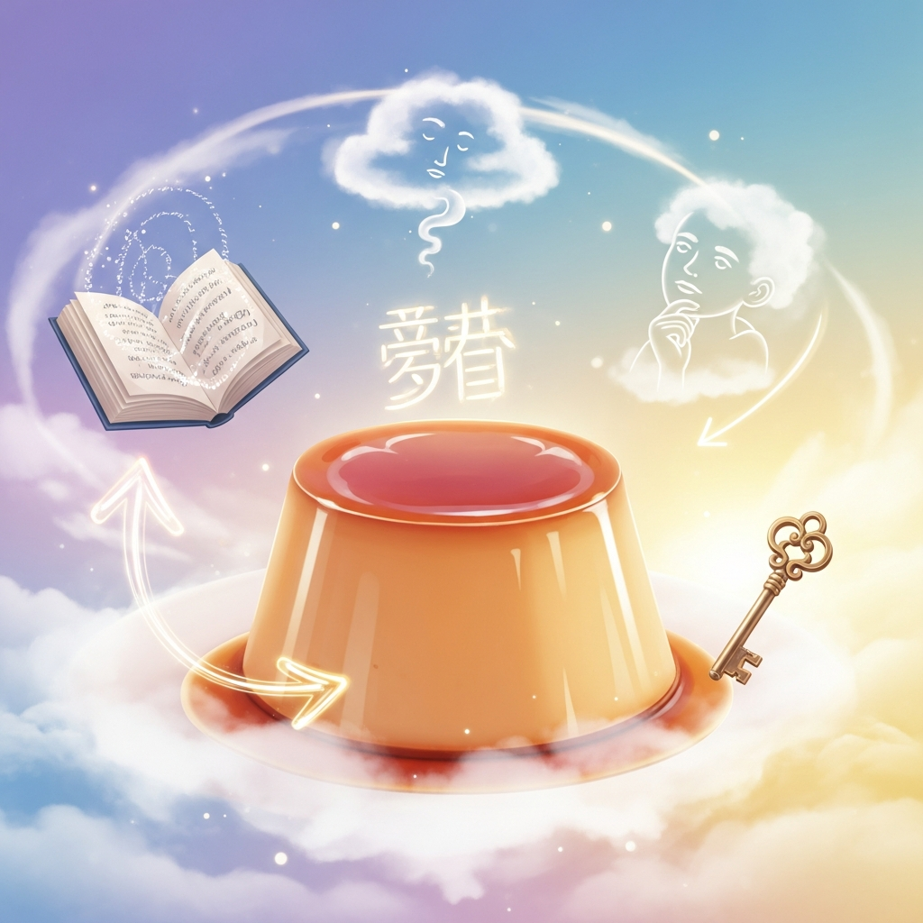 夢占い.前兆 illustration for 夢にプリンが出てきた！夢占いでわかる意味と前兆