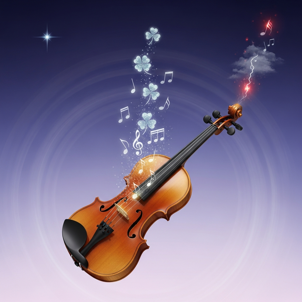 Illustration of 夢占い｜ヴァイオリンの夢が示す幸運と警告の前兆
