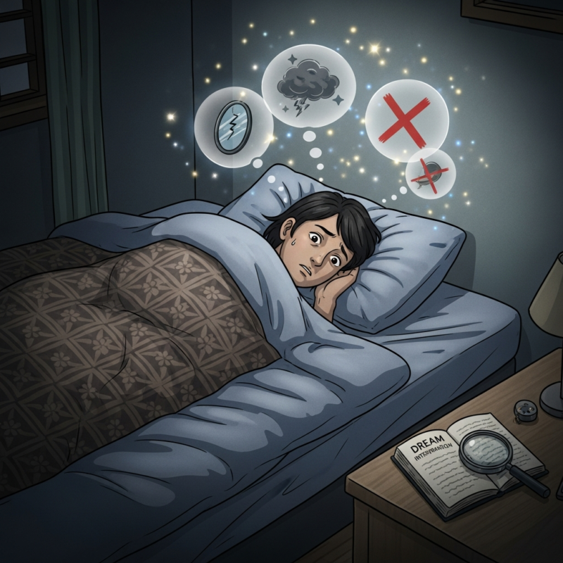 Illustration of 布団の夢は要注意?夢占いが示す危険なサインと心理