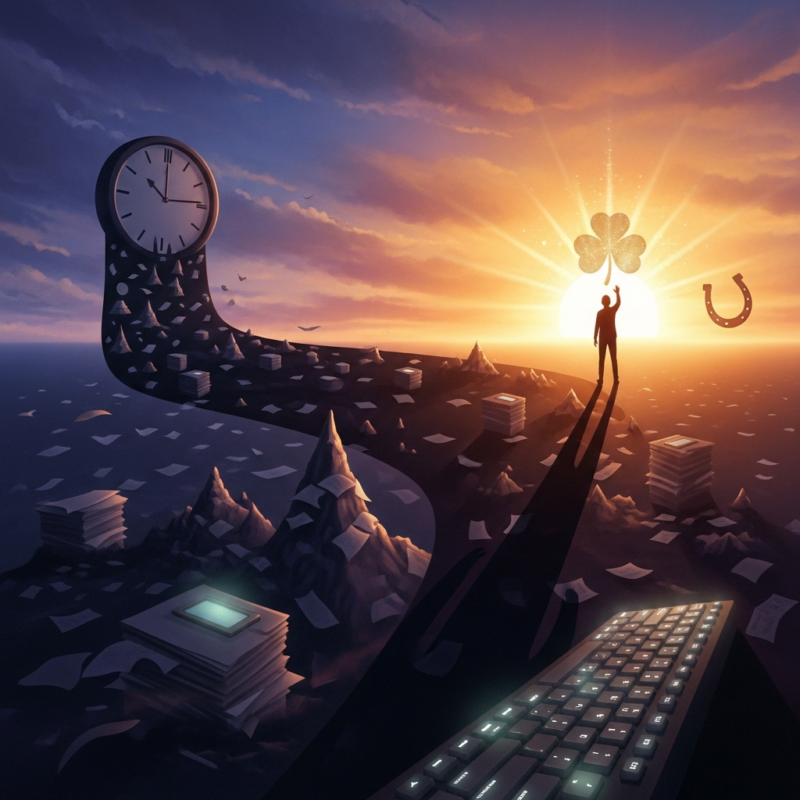 Illustration of 残業の夢は幸運の前兆?夢占いが示す意外な意味