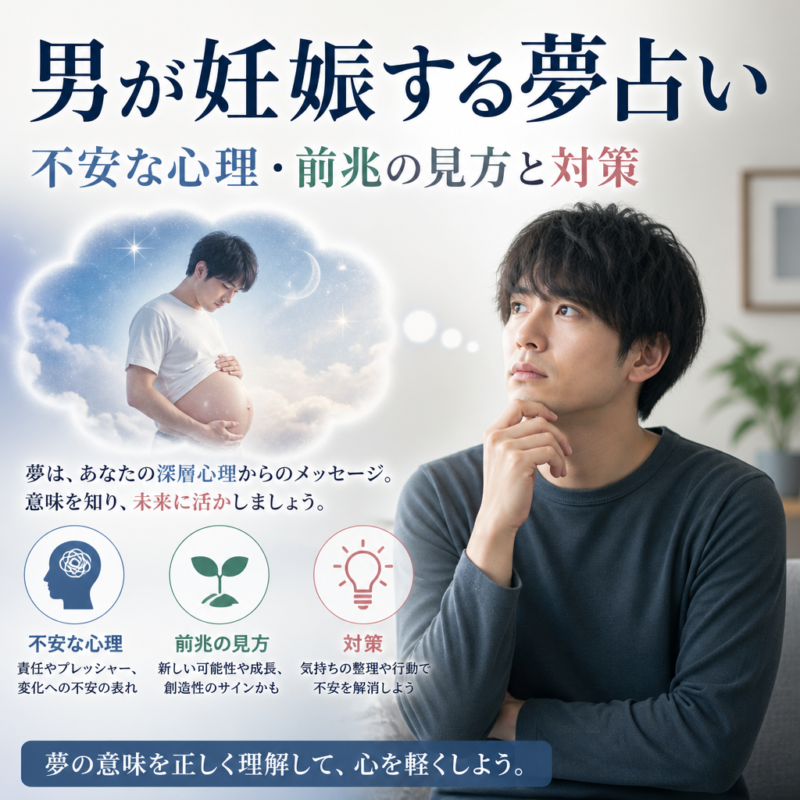 Illustration of 男が妊娠する夢占い｜不安な心理・前兆の見方と対策