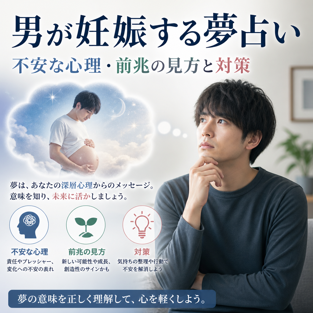 Illustration of 男が妊娠する夢占い｜不安な心理・前兆の見方と対策
