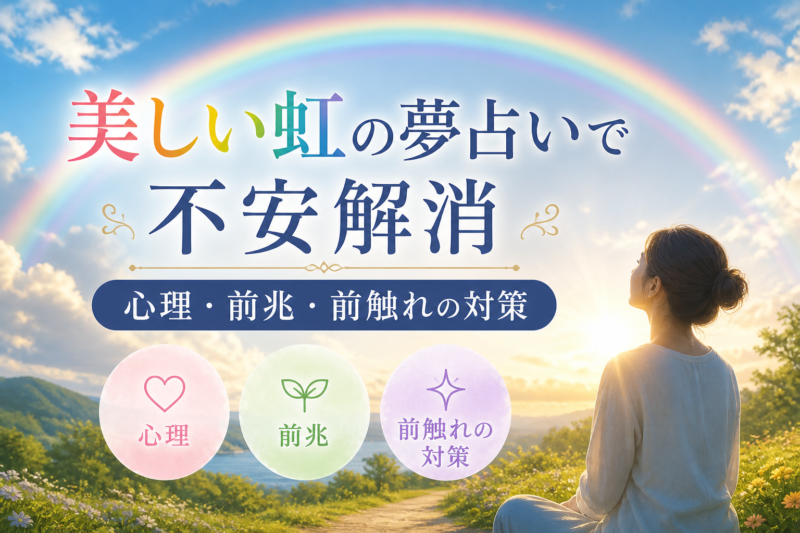 Illustration of 美しい虹の夢占いで不安解消：心理・前兆・前触れの対策