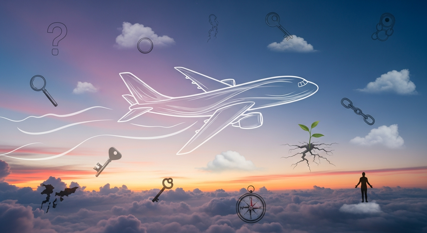 Illustration of 飛行機の夢の夢占い｜心理・前兆・前触れと対策