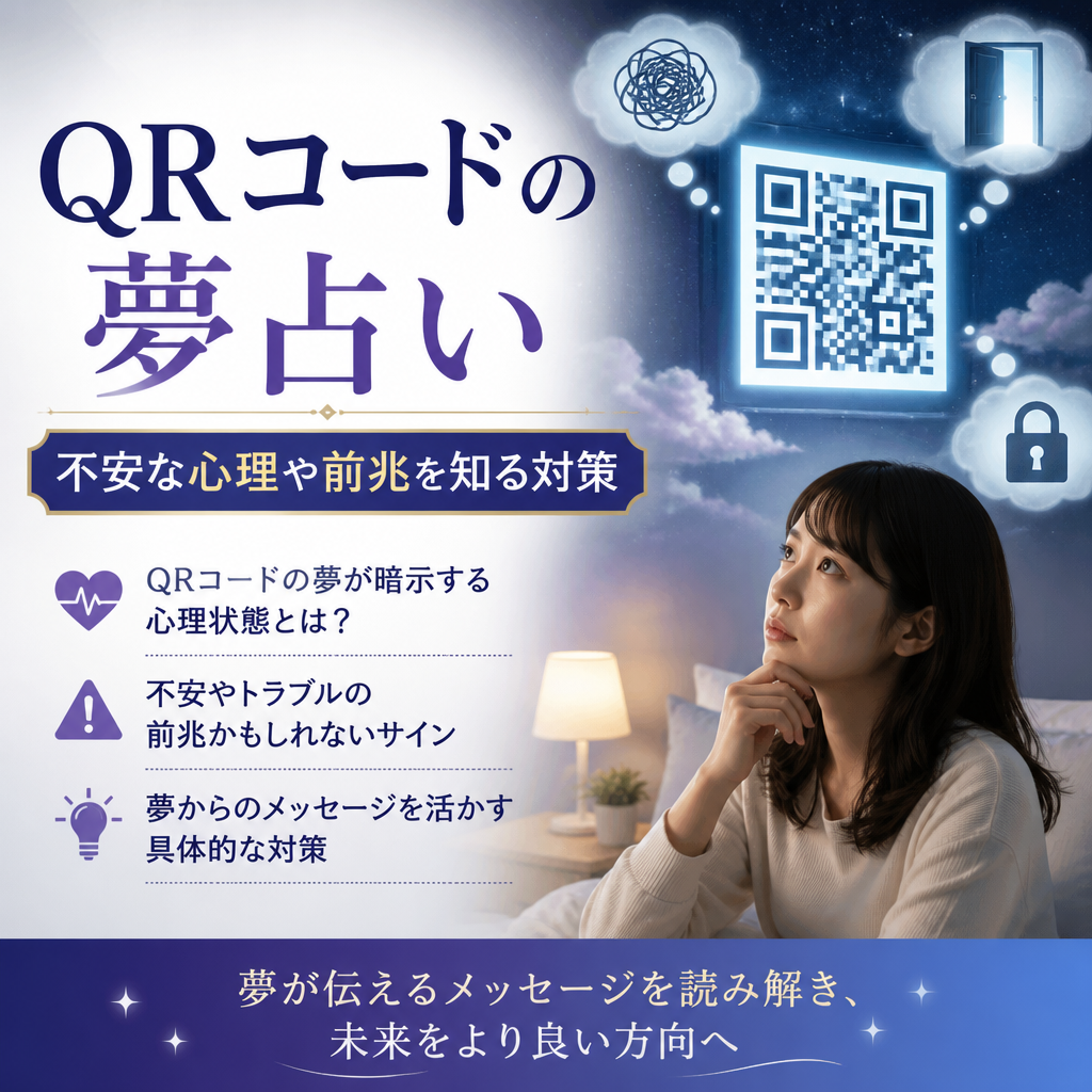 Illustration of QRコードの夢占い｜不安な心理や前兆を知る対策